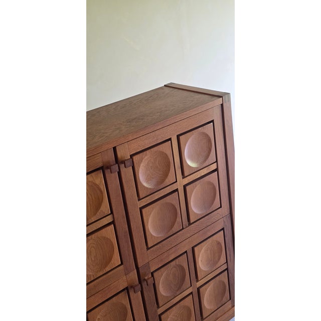 Beige Brutalist Bar Cabinet in Oak, 1970s For Sale - Image 8 of 15