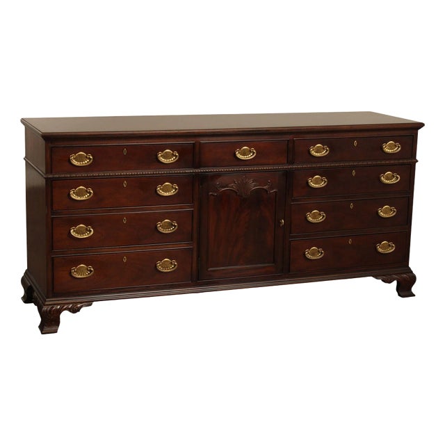 Henredon Chippendale Style Cherry Long Dresser For Sale