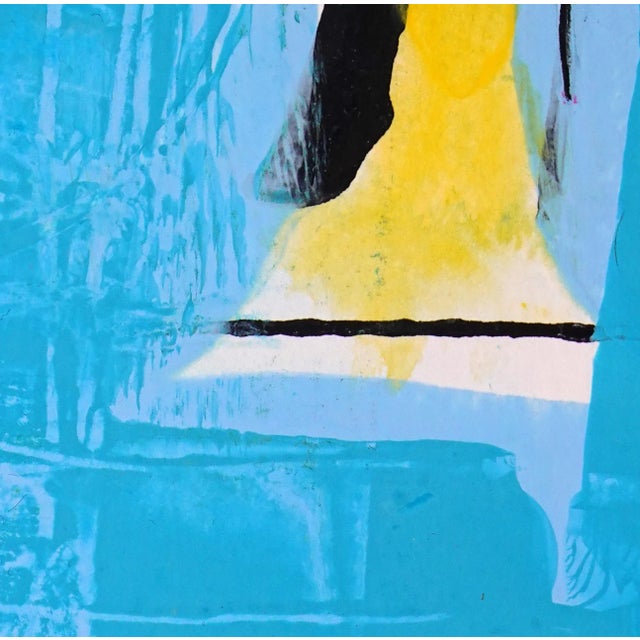 This lively original abstract painting on hand-cut parchment brings a pop of life to any room. The painting is 16X20”...