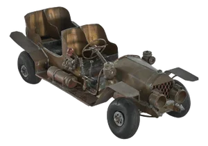 Folk Art Handmade Simplex Model Car in Copper and Brass, 1940s