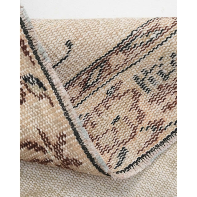 1970s Vintage Turkish Oushak Handmade Wool Cotton Brown Area Rug For Sale - Image 9 of 11