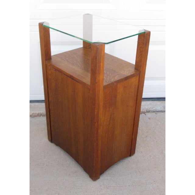 Arts and Crafts Mission Oak Smoker's Table Vice Cabinet by Conrey Davis For Sale - Image 9 of 12