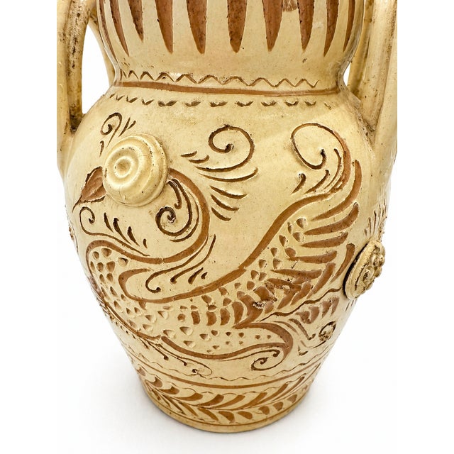 1950s Mid-Century Modern Sgraffito Griffin Amphora Vase by Fratelli Fanciullacci, 1950 For Sale - Image 5 of 10