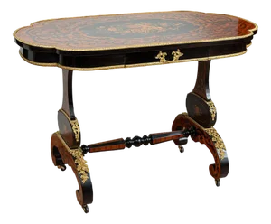 Antique French Napoleon III Coffee Table in Precious Exotic Woods