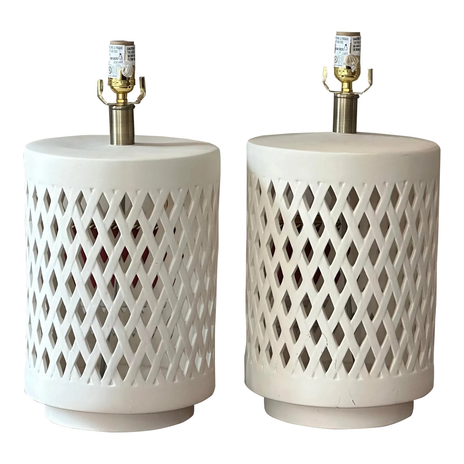 Ray Booth Designs Porous Table Lamps - a Pair | Chairish