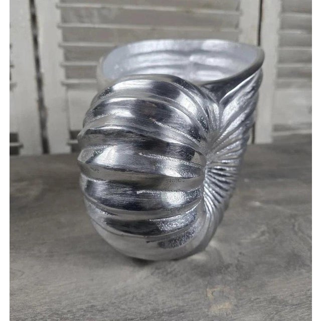 Gold Sculptural Nautilus Shell Polished Aluminium Champagne & Wine Cooler For Sale - Image 8 of 11