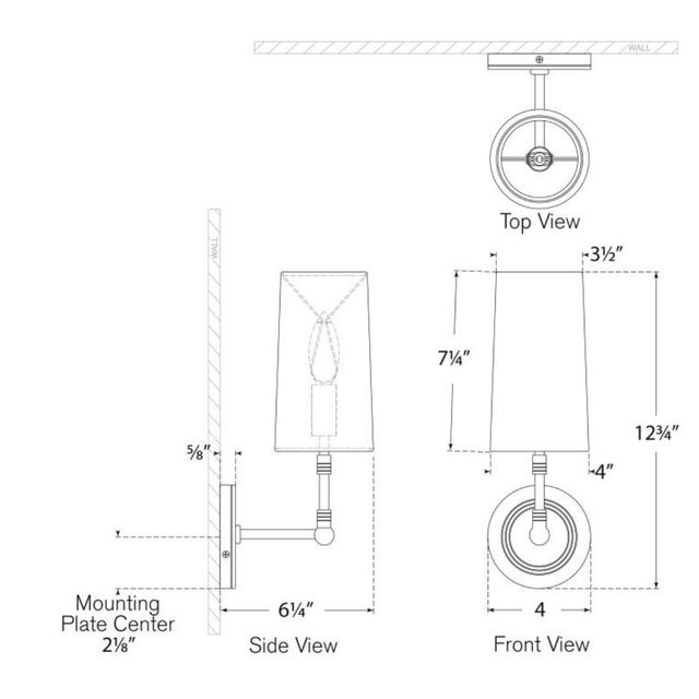 Ziyi Sconce in Hand-Rubbed Antique Brass with Linen Shade Designer: Thomas O'Brien Finish: Hand-Rubbed Antique Brass...