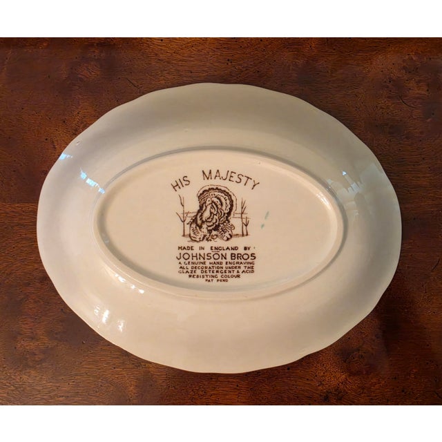 Vintage Johnson Brothers His Majesty Oval Serving Bowl England For Sale In Los Angeles - Image 6 of 8