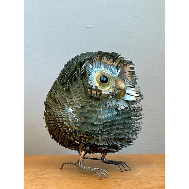 Sergio Bustamante Sergio Bustamante Metal Owl Sculpture For Sale - Image 4 of 13