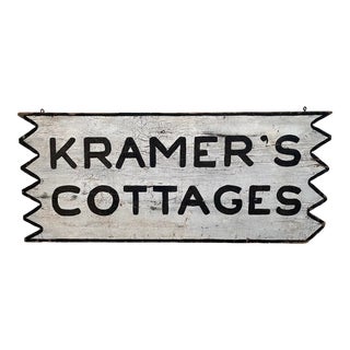 Antique Early 20th Century American Wood Painted Sign For Sale