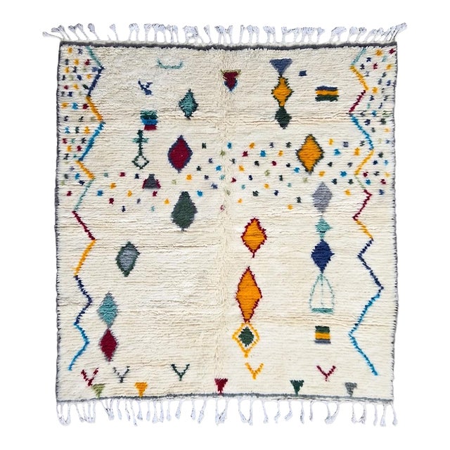Moroccan Artisan Azilal Rug - 7.2 X 6.2 Ft For Sale