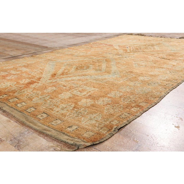 Apricot Vintage Beni M'Guild Moroccan Rug, 06'00 X 10'01 For Sale - Image 8 of 10