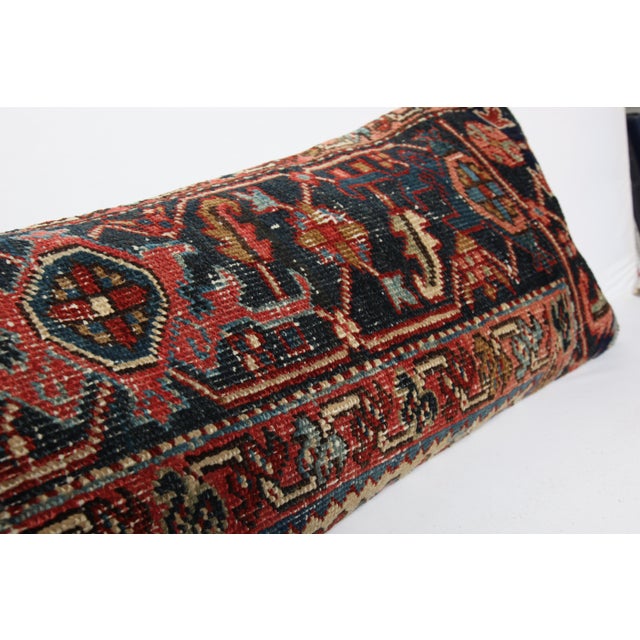 Handwoven Decorative Throw Rug Cushion – Antique Tribal Lumbar Cover -16'' X 48'' For Sale - Image 9 of 10