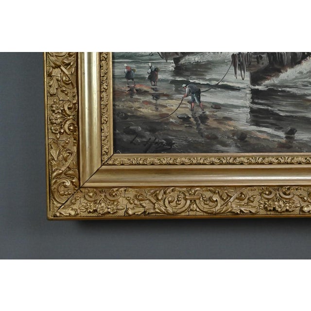 L. Henry, Fishing, Late 19th Century, Oil on Canvas, Framed For Sale - Image 10 of 16