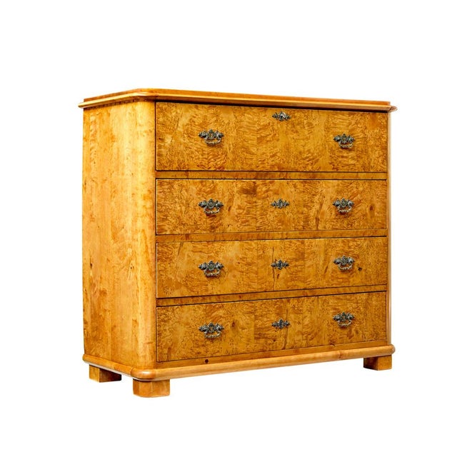 19th Century Swedish Burr Birch Chest of Drawers, 1860 For Sale - Image 11 of 11