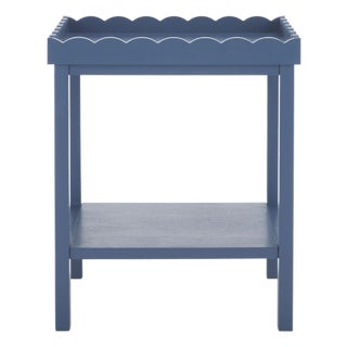 Starlyn Scalloped Accent Table in Blue For Sale
