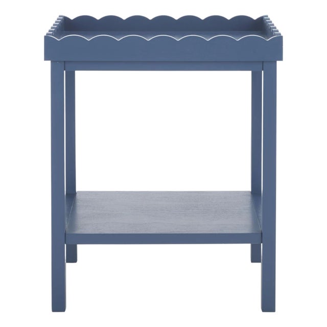 Starlyn Scalloped Accent Table in Blue For Sale