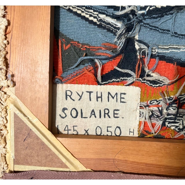 Modern Mary Dambiermont, Mid Century Modern Handmade Wool Belgian Art Aubusson Tapestry Mary Dambiermont, Circa Late 20th Century For Sale - Image 3 of 12