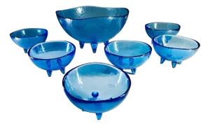 Murano Glass Set by Ferro for Effetre, Set of 7