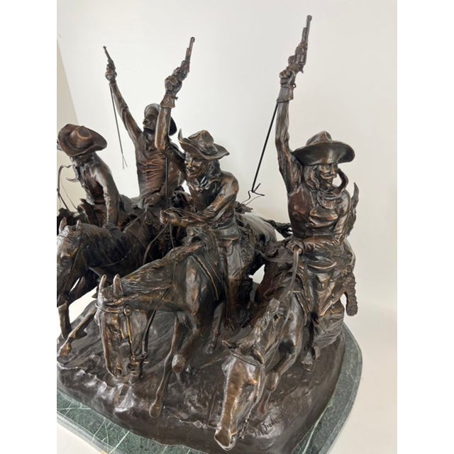 Bring the spirit of the American West into your collection with this impressive bronze sculpture inspired by Frederic...