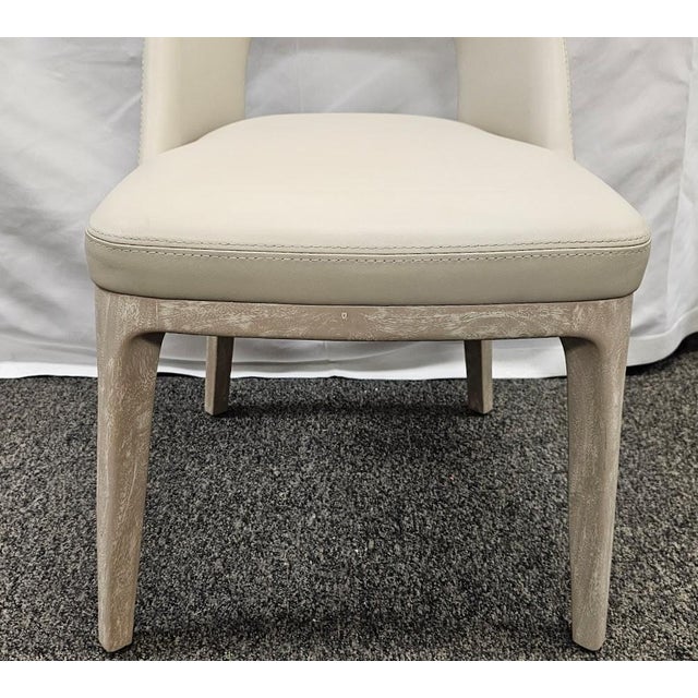 Interlude Home Canton Modern Cloud Leather and Cliffside Grey Mahogany Dining Chair For Sale In Portland, ME - Image 6 of 9