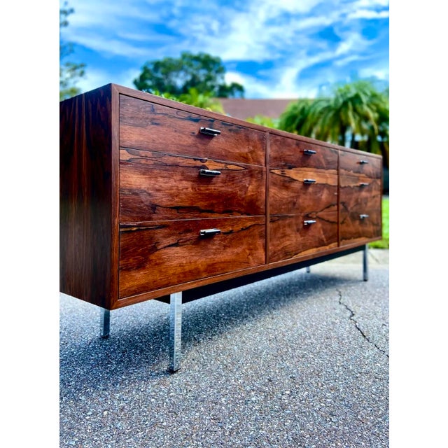 Mid-century modern rosewood lowboy dresser or credenza. In the style of Founders Furniture. An absolute stunning piece,...