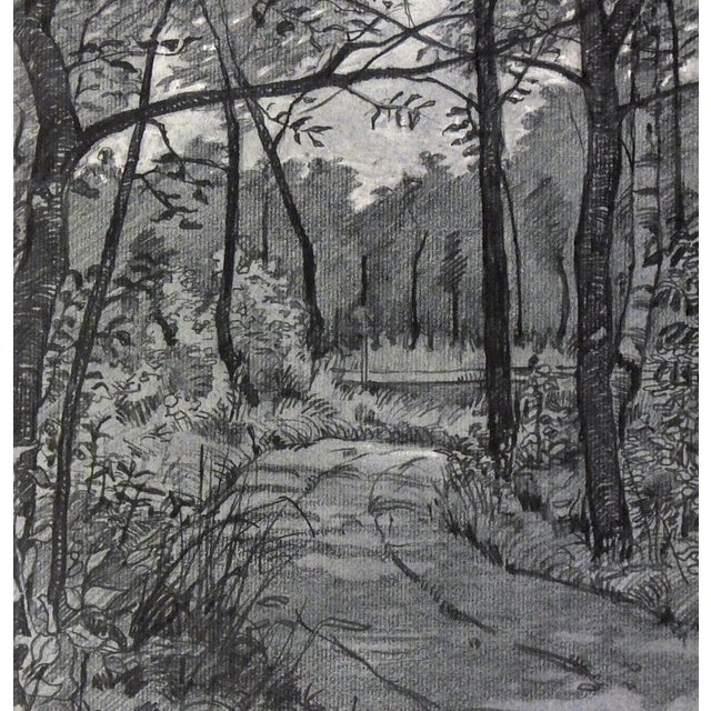 German Pencil Landscape - the Country Road Less Traveled | Chairish