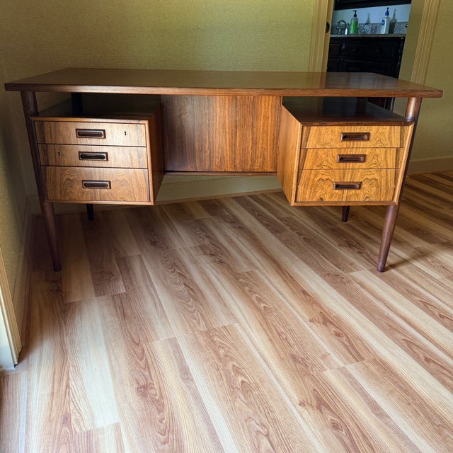Brown Mid Century Danish Desk For Sale - Image 8 of 10