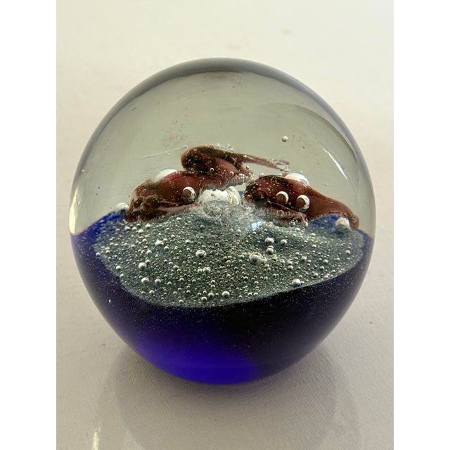 Vintage Art Glass Sea Life Paper Weight For Sale - Image 4 of 6