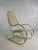 Beige Rocking Chair in Brass and Imitation Leather, 1950s For Sale - Image 8 of 13