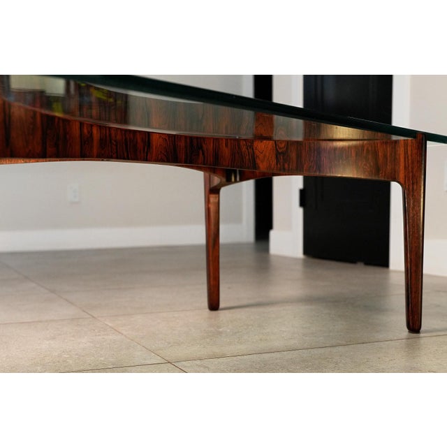 Wood Sculptural Brazilian Rosewood Coffee Table by Sven Ellekaer, Denmark, 1960s For Sale - Image 7 of 15