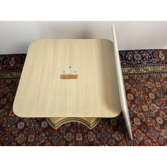 1960s 1960’s Italian Provincial Pedestal Marble Top End Table by Weiman For Sale - Image 5 of 12