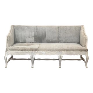 18th Century Swedish Rococo Bench in Hand-Scraped Painted Finish For Sale