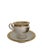 Gold Empire Style Porcelain Cup and Saucer from Royal Copenhagen, Denmark, 19th Century, Set of 2 For Sale - Image 8 of 10