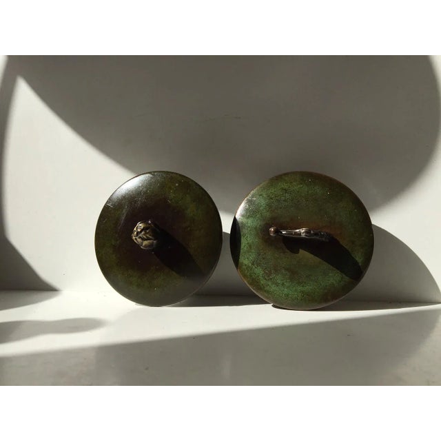 Green Art Deco Patinated Bronze Trinkets by Ildfast, 1930s, Set of 2 For Sale - Image 8 of 10