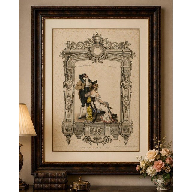 Title: french directoire costume lithograph – under the directory, 1797 – published 1847 : a beautifully hand-colored...