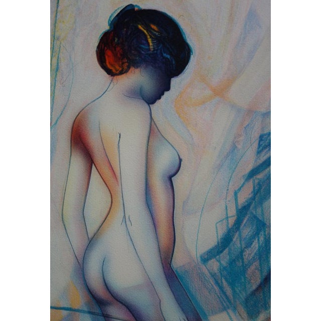 Jean-Baptiste Valadie, Nude with Dahlias, Lithograph For Sale - Image 3 of 6