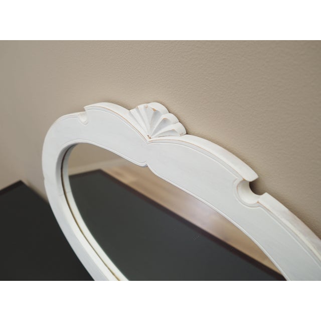 White Danish Mirror in Pine Frame, 1960s For Sale - Image 8 of 12
