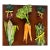 Signed Young ’92 Layered Metal Garden Vegetable Wall Sculptures – Set of 5 Hand-Painted Folk Art Pieces For Sale