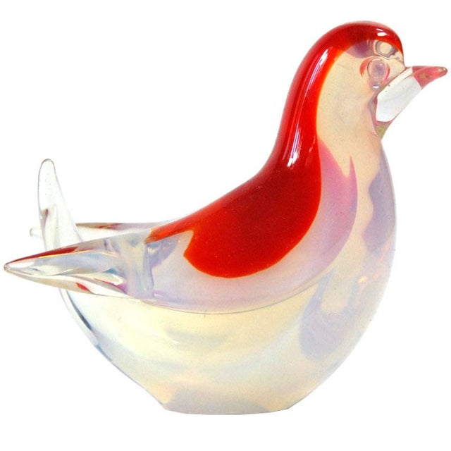 Small Italian Opalescent Glass Bird, Murano, 1970s For Sale - Image 9 of 9