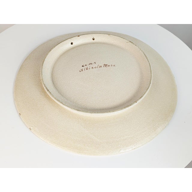 Ceramic Large Italian Handmade Wall Ceramic Plate by Lina Poggi Assalini for Ce. As., 1940s For Sale - Image 7 of 9