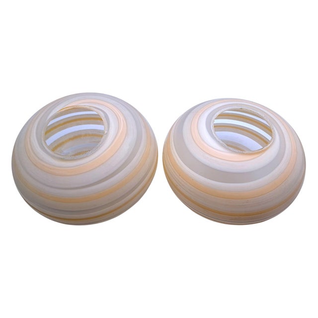 Beige Spiral Murano Glass Lamps from Manifattura di Murano, 1970s, Set of 2 For Sale - Image 8 of 15