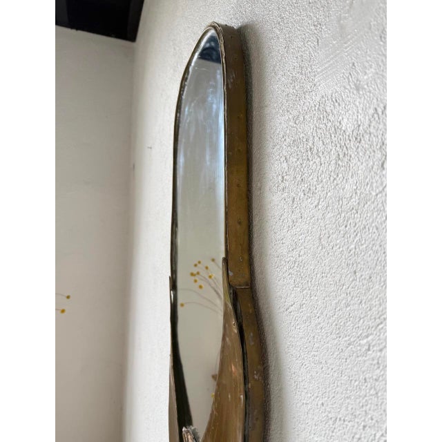 Oval Brass Flower Mirror, 1960s For Sale - Image 12 of 18