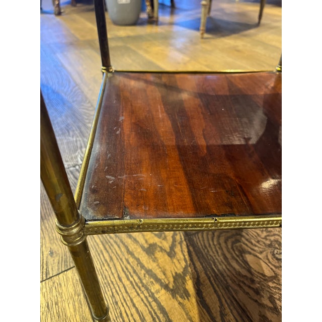 19th Century Three Tiered English Table, With Brass Trim For Sale In Phoenix - Image 6 of 7