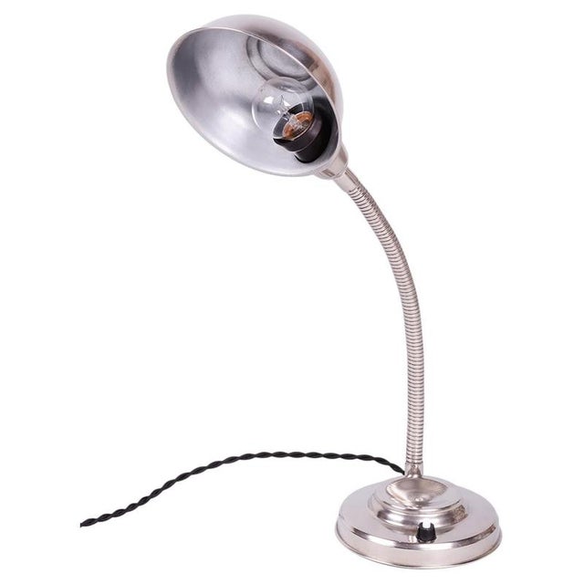 Czech Bauhaus Table Lamp in Chromed Steel and Aluminium by J. Vorel, 1930s For Sale - Image 14 of 14