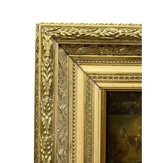 Romantic Style Animated Scene, Oil on Canvas, Framed For Sale - Image 3 of 4