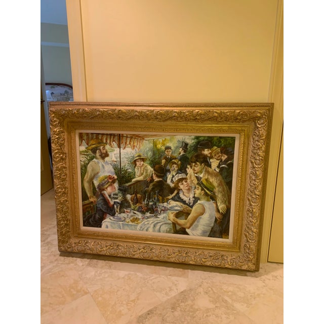 Blue 1970s Figurative Aesthetic Movement Style Oil Painting, Framed For Sale - Image 8 of 8