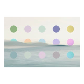 Mixed Media Seascape Art Print With Contemporary Colourful Dots by Angela Cameron For Sale