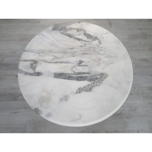 Marble Table on Whitewashed Cast Iron Leg For Sale - Image 10 of 12