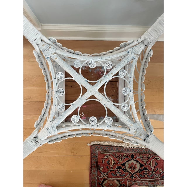 Pair of Vintage Fiddle Head Wicker Side Tables For Sale - Image 9 of 11